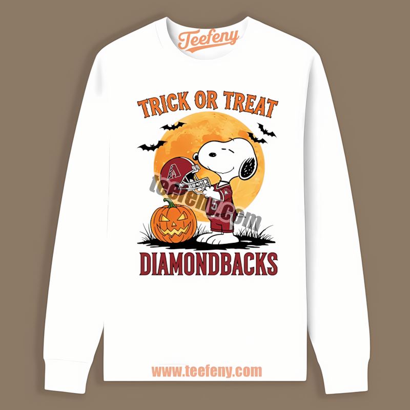 Halloween Snoopy Trick Or Treat Arizona Diamondbacks Long Sleeve Halloween Snoopy Trick Or Treat Arizona Diamondbacks Long Sleeve