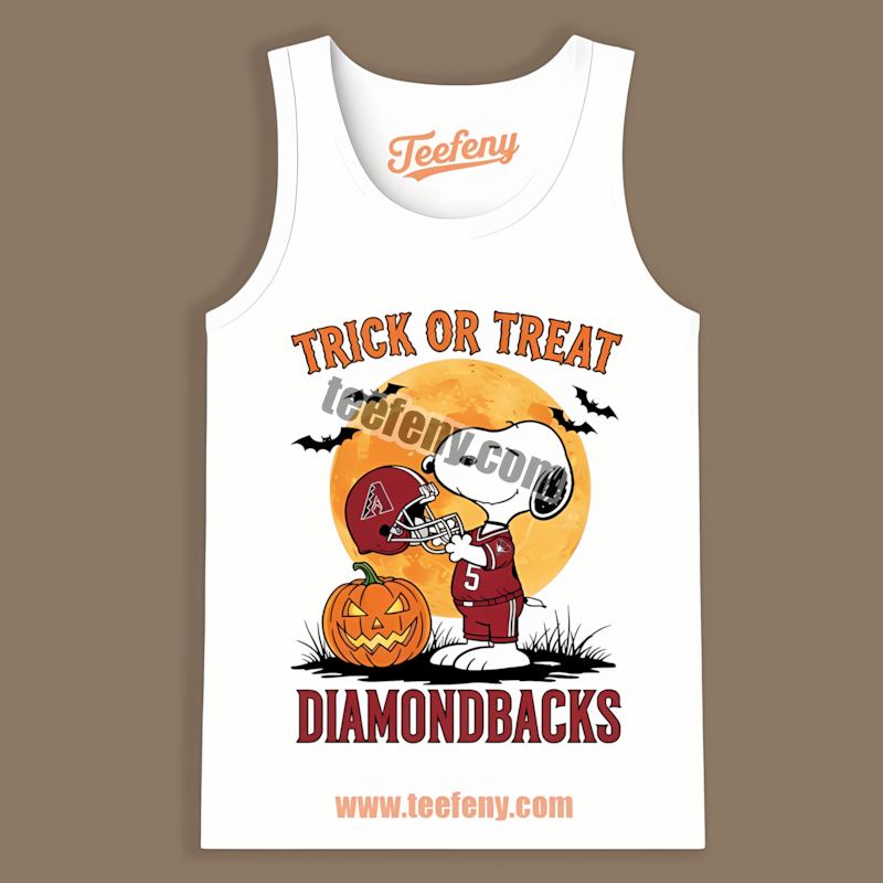 Halloween Snoopy Trick Or Treat Arizona Diamondbacks Tanktop Halloween Snoopy Trick Or Treat Arizona Diamondbacks Tanktop