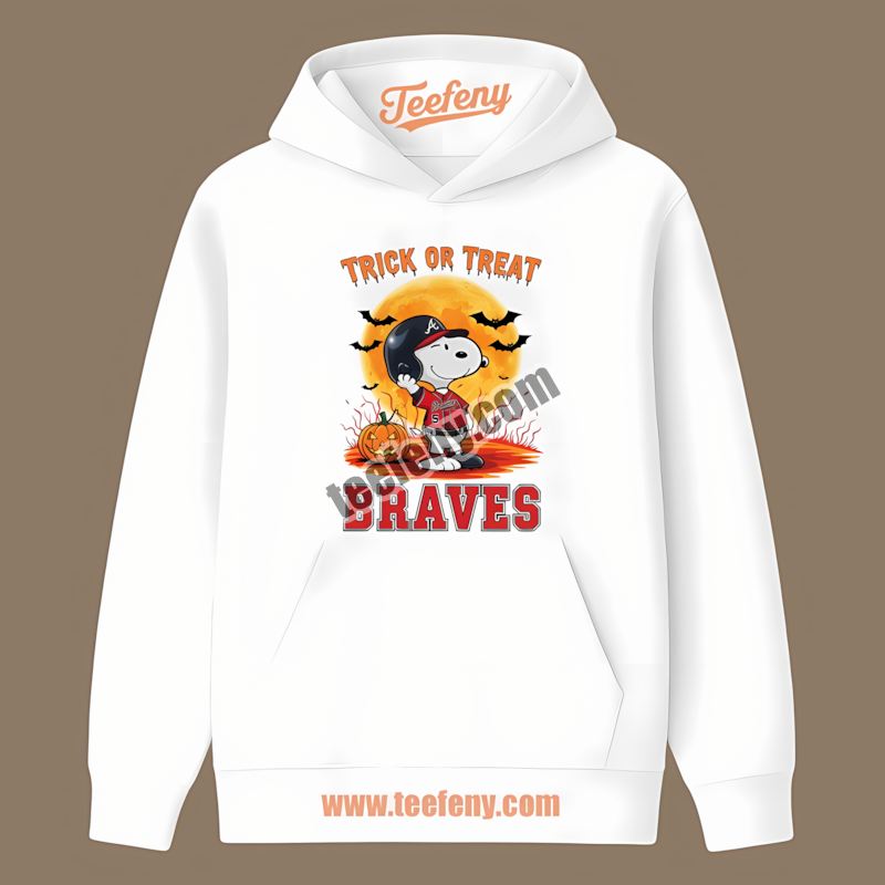 Halloween Snoopy Trick Or Treat Atlanta Braves Tailgate Hoodie Halloween Snoopy Trick Or Treat Atlanta Braves Tailgate Hoodie