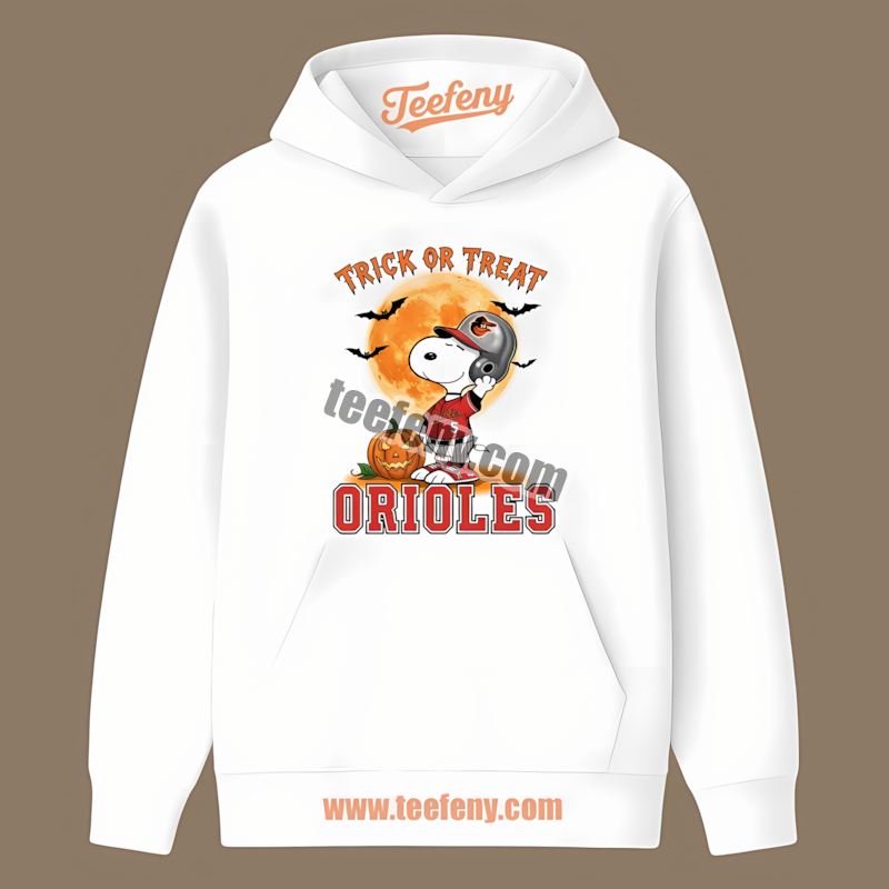 Halloween Snoopy Trick Or Treat Baltimore Orioles Slim Fit Hoodie Halloween Snoopy Trick Or Treat Baltimore Orioles Slim Fit Hoodie