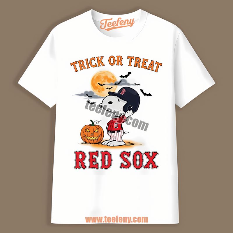 Halloween Snoopy Trick Or Treat Boston Red Sox Party Shirt