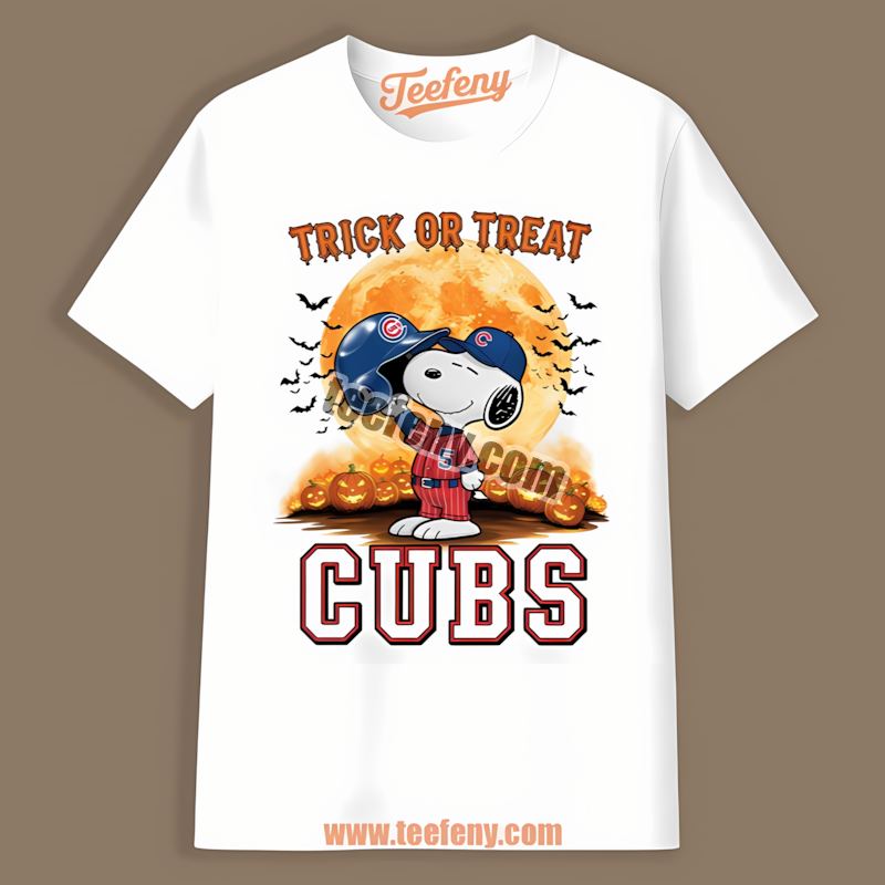Halloween Snoopy Trick Or Treat Chicago Cubs Shirt