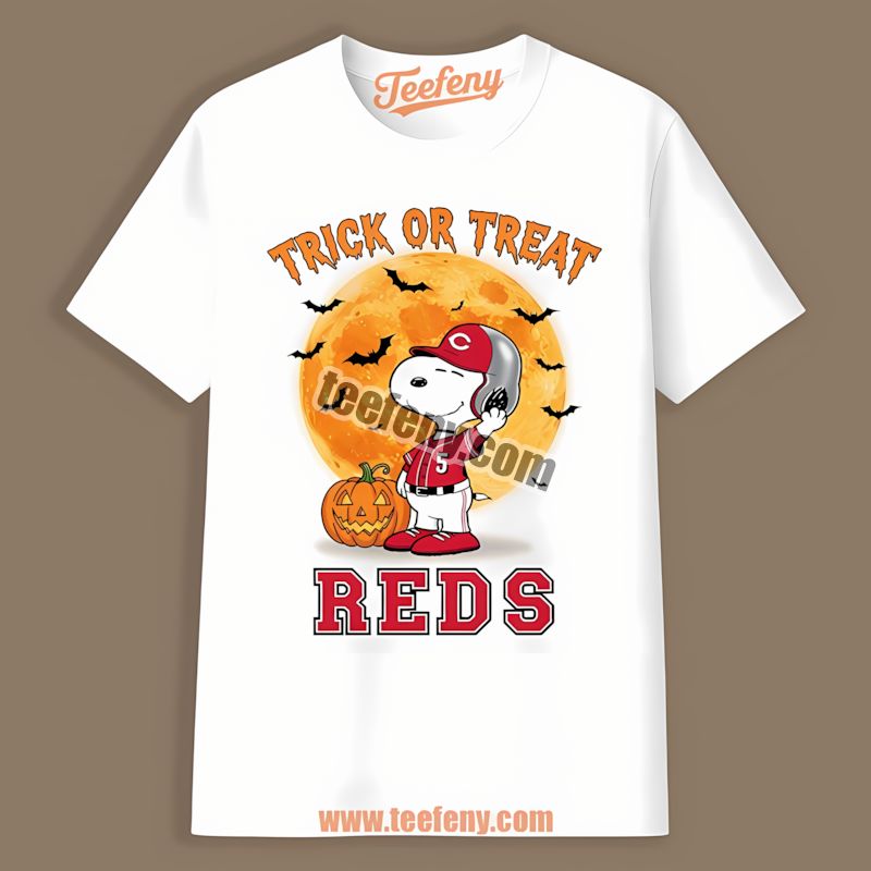 Halloween Snoopy Trick Or Treat Cincinnati Reds Cool Shirt