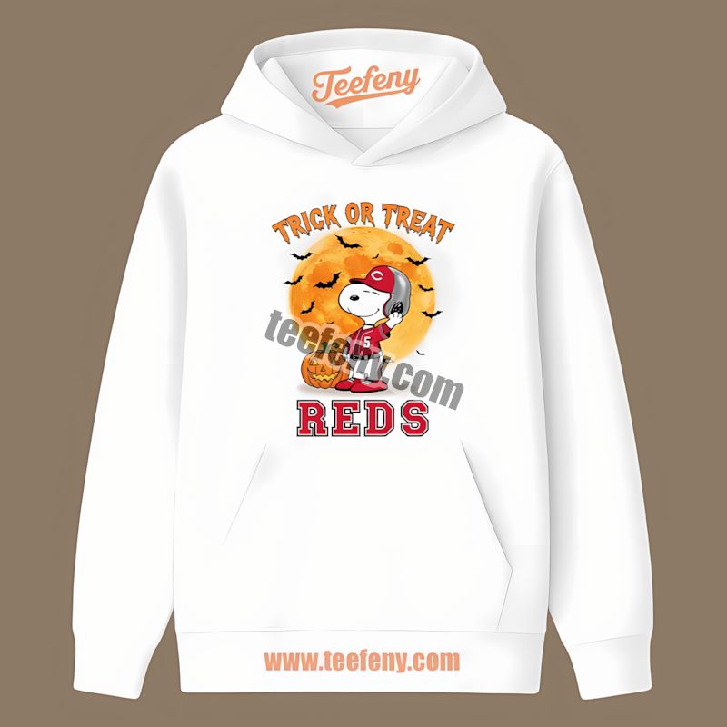 Halloween Snoopy Trick Or Treat Cincinnati Reds Cool Hoodie Halloween Snoopy Trick Or Treat Cincinnati Reds Cool Hoodie