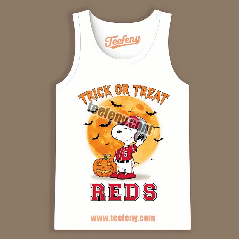 Halloween Snoopy Trick Or Treat Cincinnati Reds Cool Tanktop Halloween Snoopy Trick Or Treat Cincinnati Reds Cool Tanktop