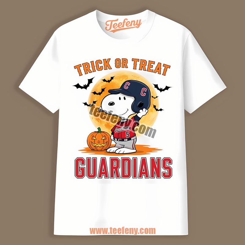 Halloween Snoopy Trick Or Treat Cleveland Guardians Casual Shirt