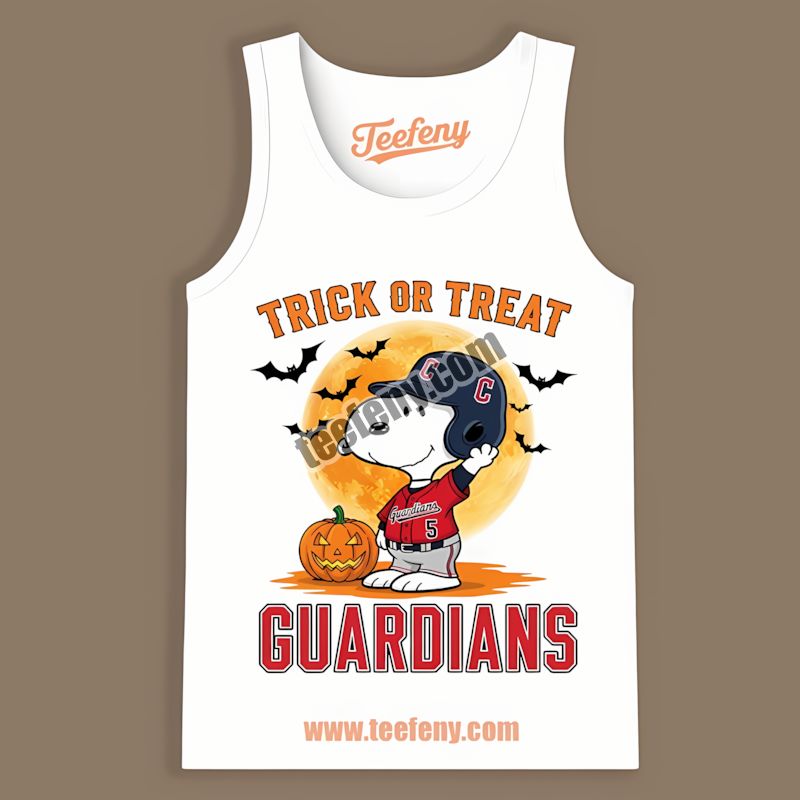 Halloween Snoopy Trick Or Treat Cleveland Guardians Casual Tanktop Halloween Snoopy Trick Or Treat Cleveland Guardians Casual Tanktop
