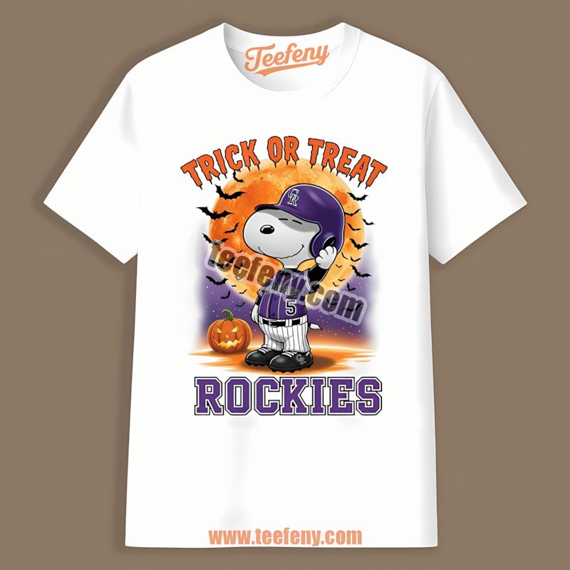 Halloween Snoopy Trick Or Treat Colorado Rockies Casual Shirt