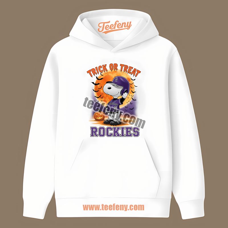 Halloween Snoopy Trick Or Treat Colorado Rockies Casual Hoodie Halloween Snoopy Trick Or Treat Colorado Rockies Casual Hoodie