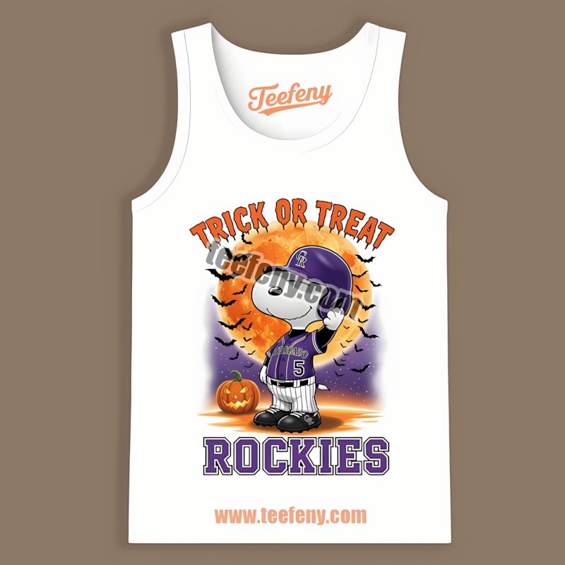 Halloween Snoopy Trick Or Treat Colorado Rockies Casual Tanktop Halloween Snoopy Trick Or Treat Colorado Rockies Casual Tanktop