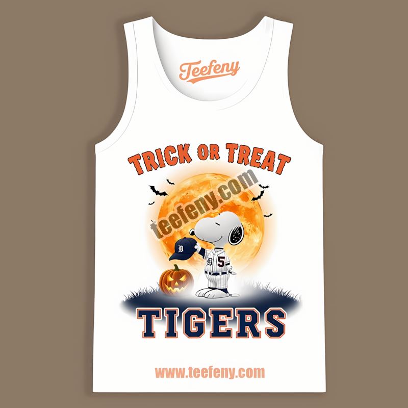 Halloween Snoopy Trick Or Treat Detroit Tigers Sports Tanktop Halloween Snoopy Trick Or Treat Detroit Tigers Sports Tanktop