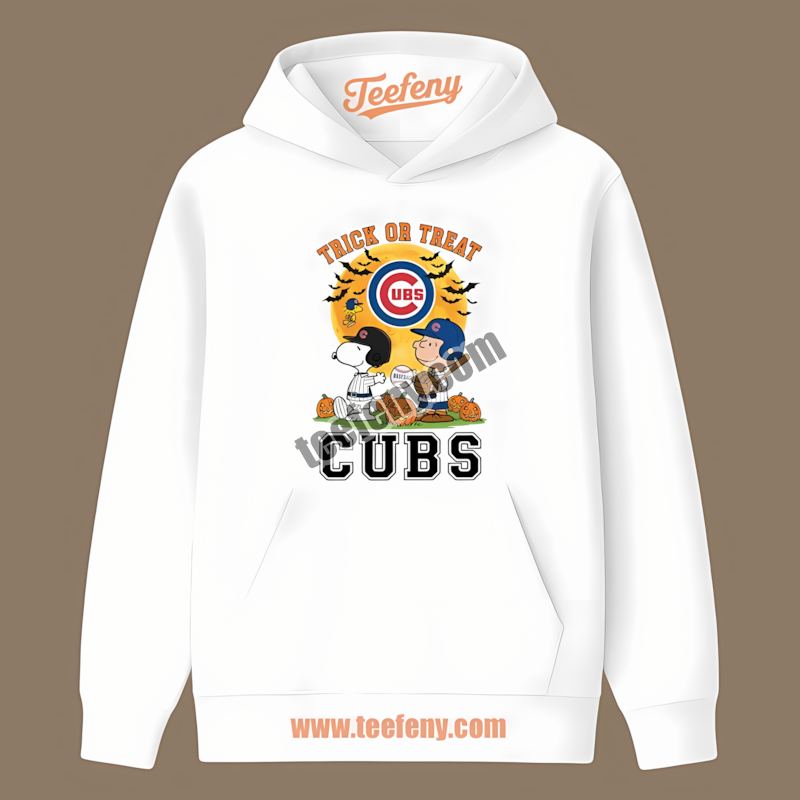 Halloween Trick Or Treat Charlie Snoopy Chicago Cubs Cotton Hoodie Halloween Trick Or Treat Charlie Snoopy Chicago Cubs Cotton Hoodie