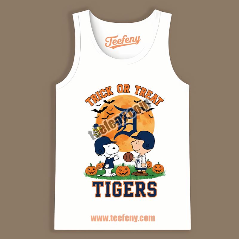 Halloween Trick Or Treat Charlie Snoopy Detroit Tigers Color Tanktop Halloween Trick Or Treat Charlie Snoopy Detroit Tigers Color Tanktop