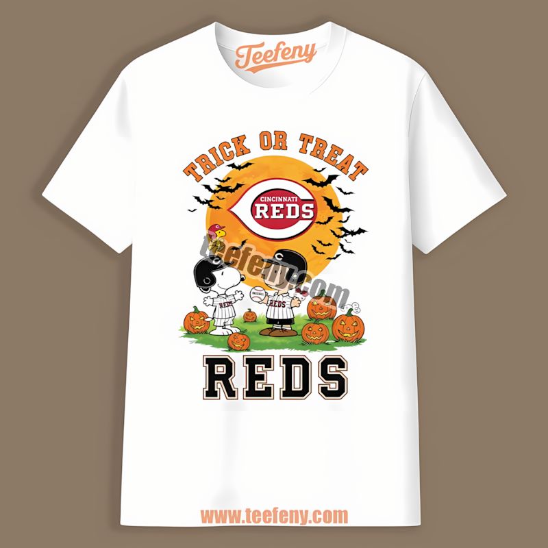 Halloween Trick Or Treat Snoopy Cincinnati Reds Vintage Shirt