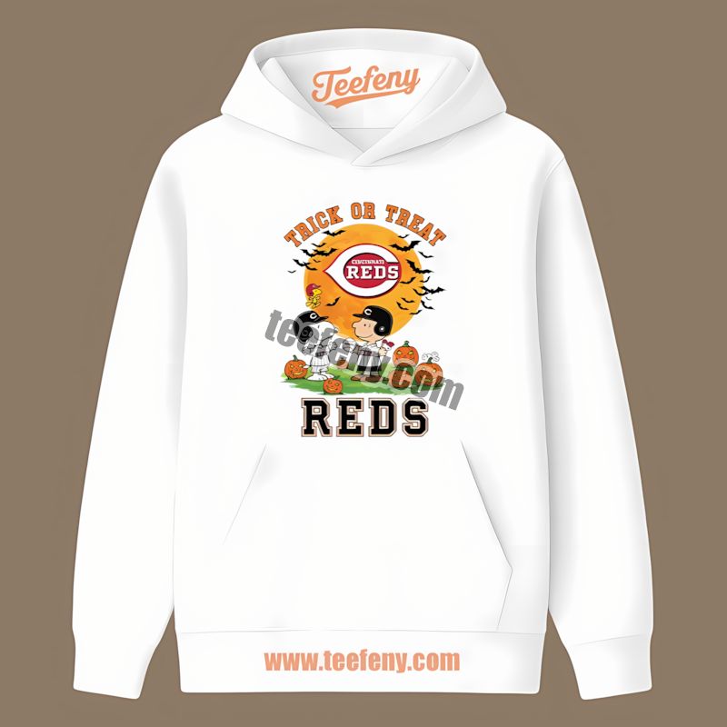 Halloween Trick Or Treat Snoopy Cincinnati Reds Vintage Hoodie Halloween Trick Or Treat Snoopy Cincinnati Reds Vintage Hoodie