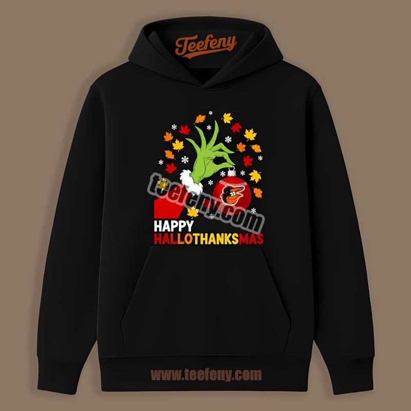 Happy Hallothanksmas Baltimore Orioles Retro Hoodie Happy Hallothanksmas Baltimore Orioles Retro Hoodie