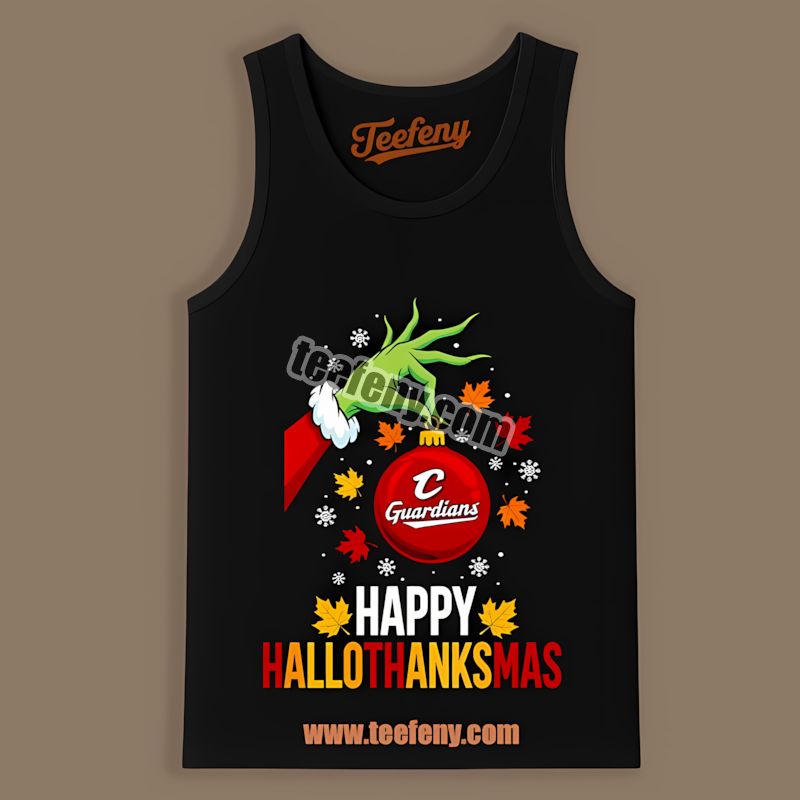 Happy Hallothanksmas Cleveland Guardians Statement Tanktop Happy Hallothanksmas Cleveland Guardians Statement Tanktop