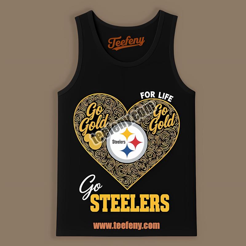 Heart Go Gold With Pittsburgh STanktoplers Pride Shirt Heart Go Gold With Pittsburgh STanktoplers Pride Shirt