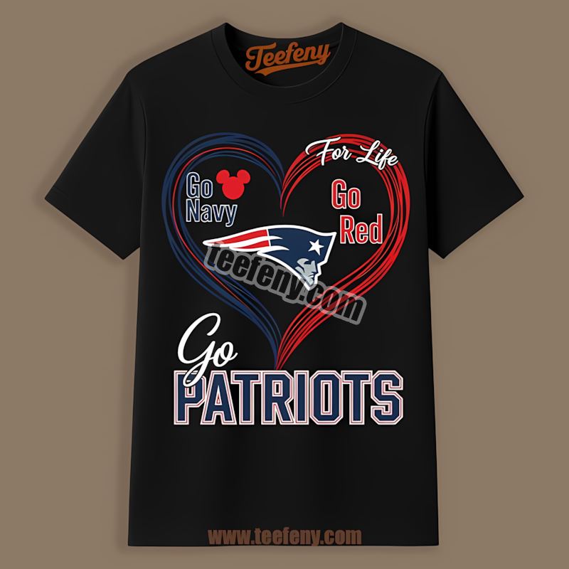 Heart Go Navy Go Gold New England Patriots Regular Shirt