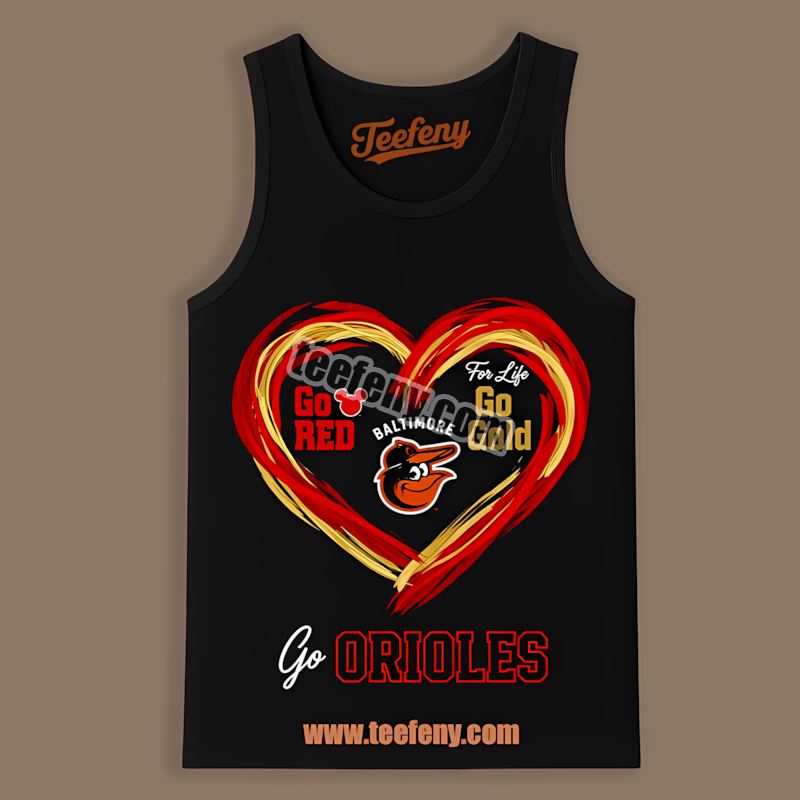 Heart Go Red Go Gold Baltimore Orioles Relaxed Fit Tanktop Heart Go Red Go Gold Baltimore Orioles Relaxed Fit Tanktop