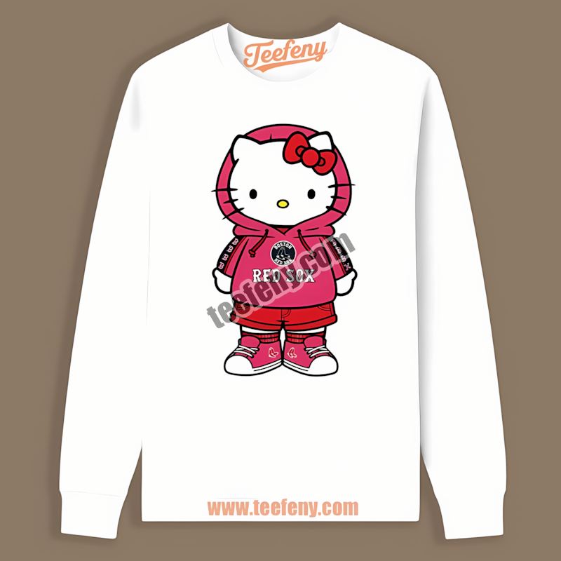 Hello Kitty Boston Red Sox Streetwear Long Sleeve Hello Kitty Boston Red Sox Streetwear Long Sleeve