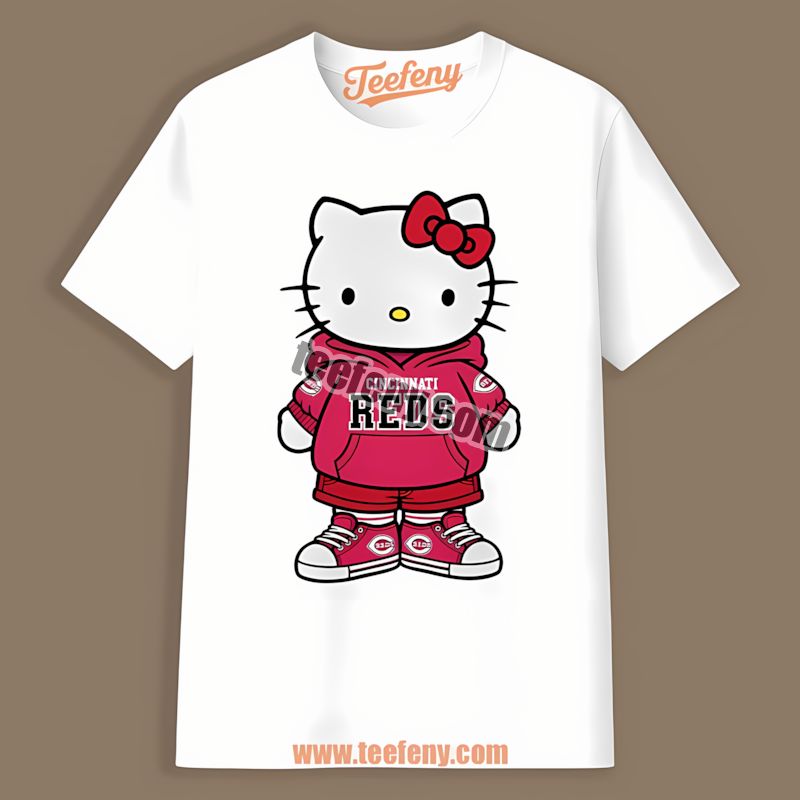 Hello Kitty Dressed In Cincinnati Reds Style Cute Shirt