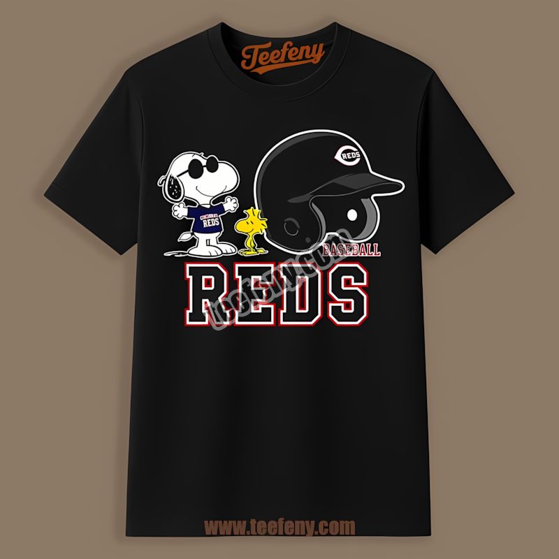 Helmet Vs Snoopy And Woodstock Cincinnati Reds Printed Shirt
