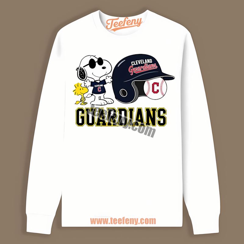 Helmet Vs Snoopy And Woodstock Cleveland Guardians Printed Long Sleeve Helmet Vs Snoopy And Woodstock Cleveland Guardians Printed Long Sleeve