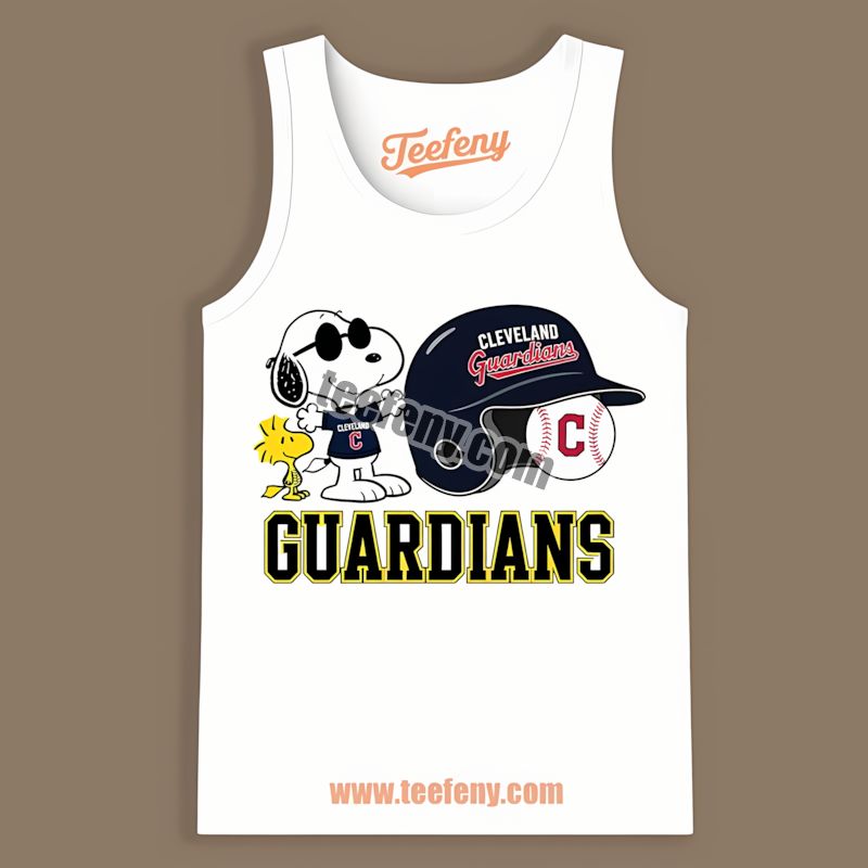 Helmet Vs Snoopy And Woodstock Cleveland Guardians Printed Tanktop Helmet Vs Snoopy And Woodstock Cleveland Guardians Printed Tanktop