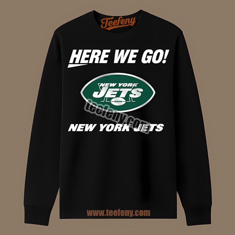 Here We Go New York Jets Logo Graphic Long Sleeve Here We Go New York Jets Logo Graphic Long Sleeve