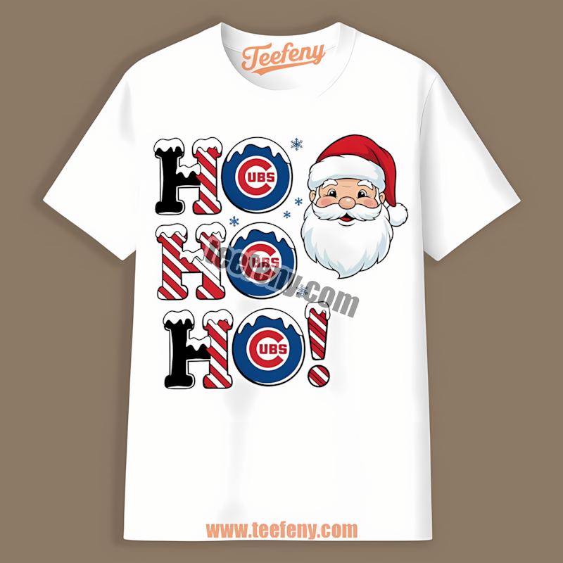 Ho Ho Ho Santa Chicago Cubs Christmas Shirt