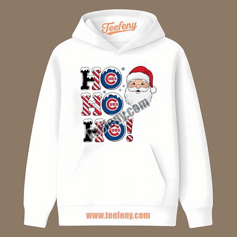 Ho Ho Ho Santa Chicago Cubs Christmas Hoodie Ho Ho Ho Santa Chicago Cubs Christmas Hoodie
