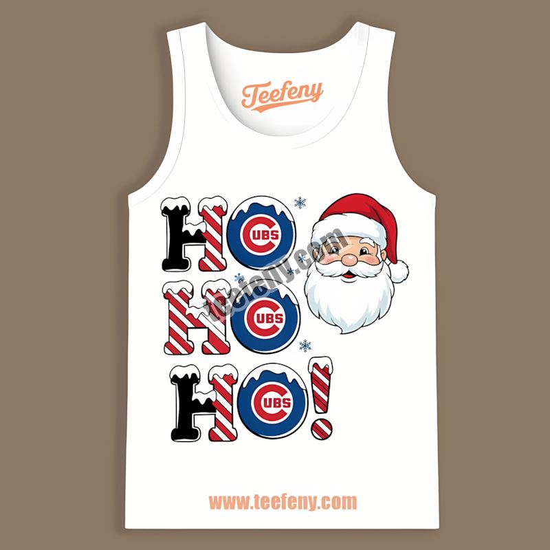 Ho Ho Ho Santa Chicago Cubs Christmas Tanktop Ho Ho Ho Santa Chicago Cubs Christmas Tanktop