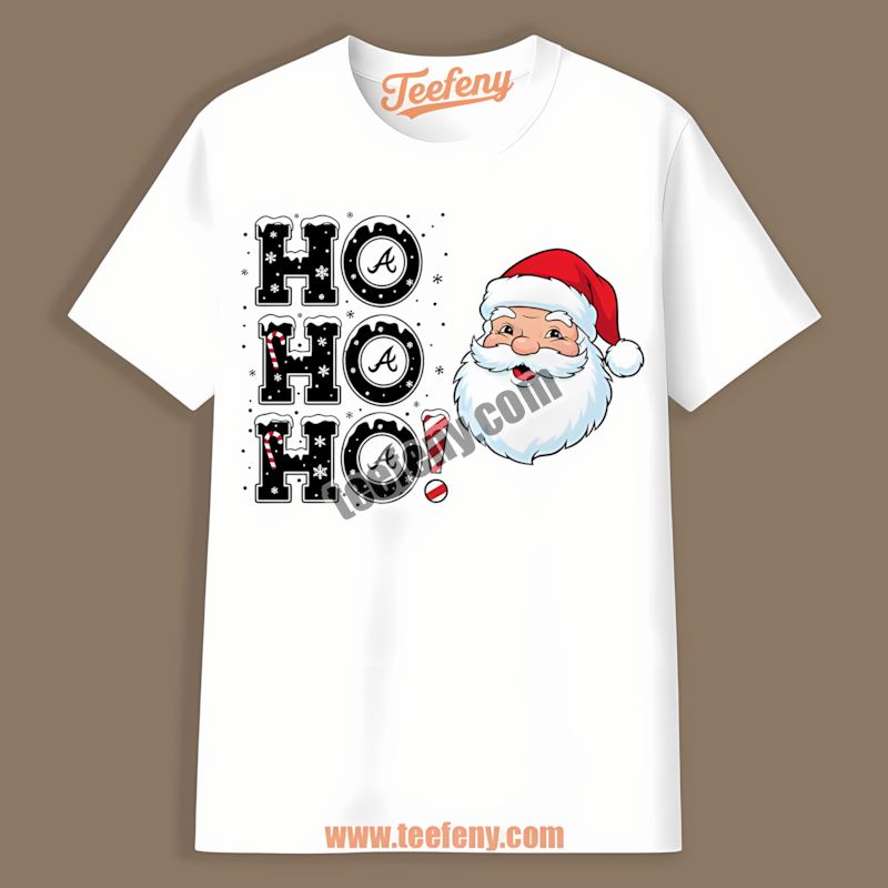 Ho Ho Ho Santa Christmas Atlanta Braves Home Run Shirt