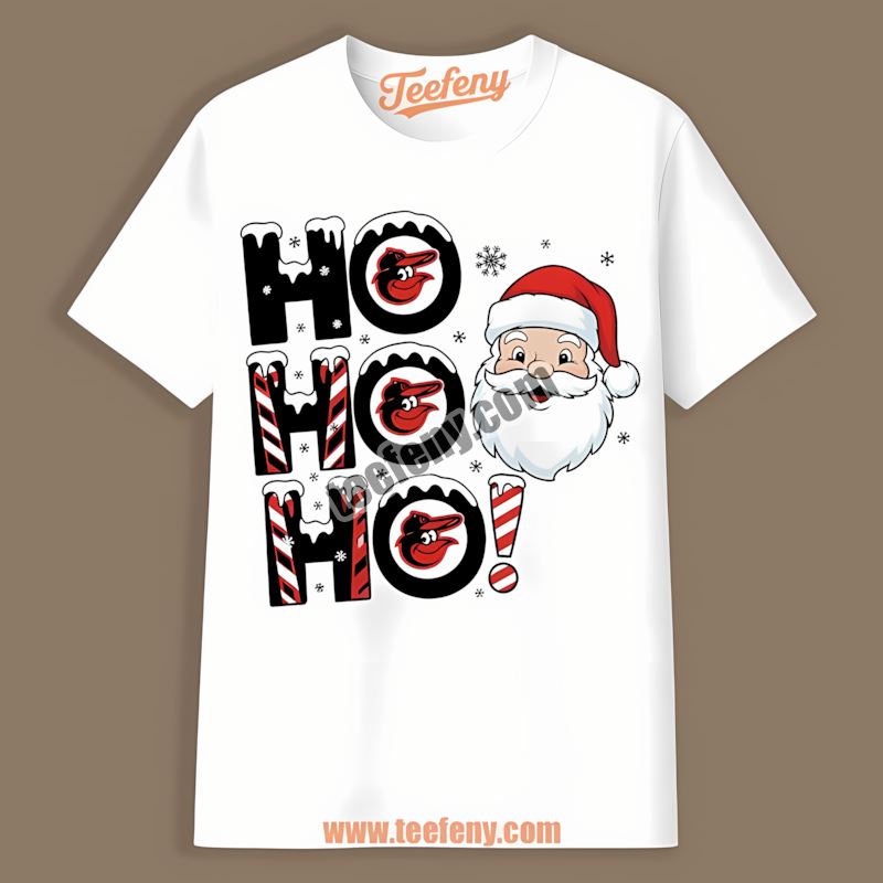 Ho Ho Ho Santa Christmas Baltimore Orioles Funny Shirt