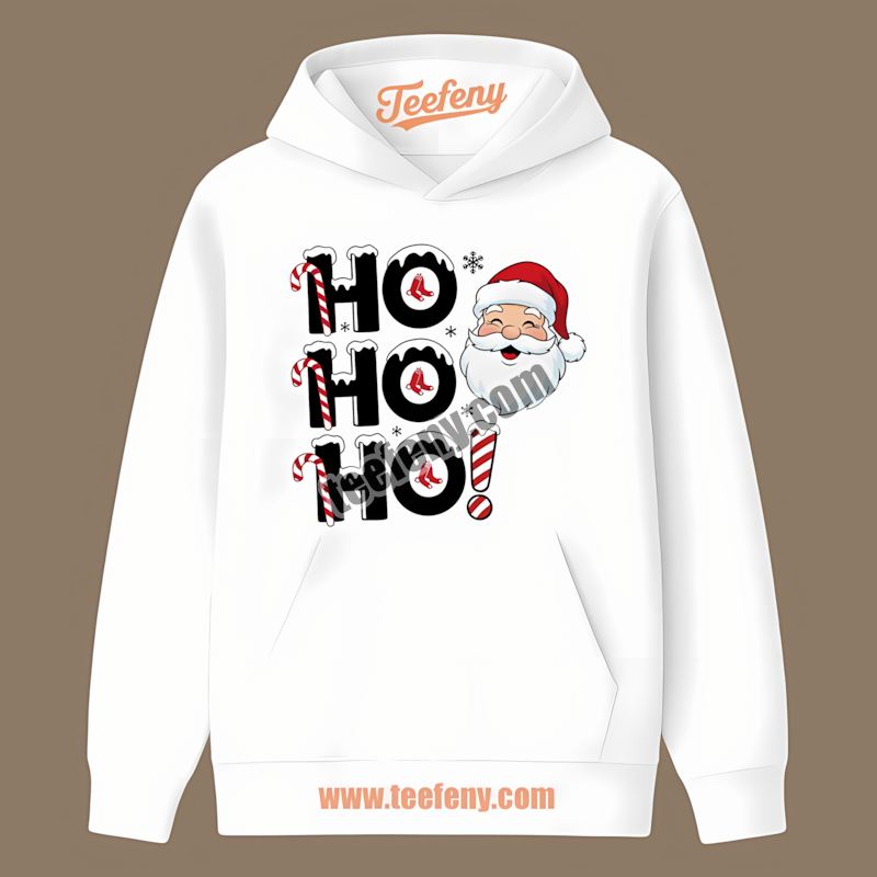 Ho Ho Ho Santa Christmas Boston Red Sox Bleacher Hoodie Ho Ho Ho Santa Christmas Boston Red Sox Bleacher Hoodie