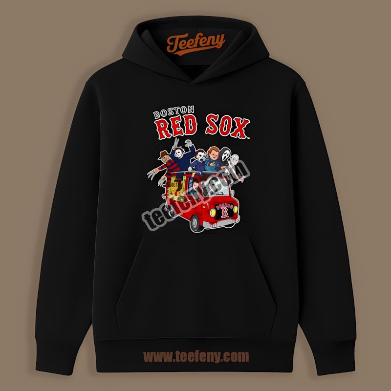 Horror Boston Red Sox Vs Halloween Characters On Bus Bleacher Hoodie Horror Boston Red Sox Vs Halloween Characters On Bus Bleacher Hoodie