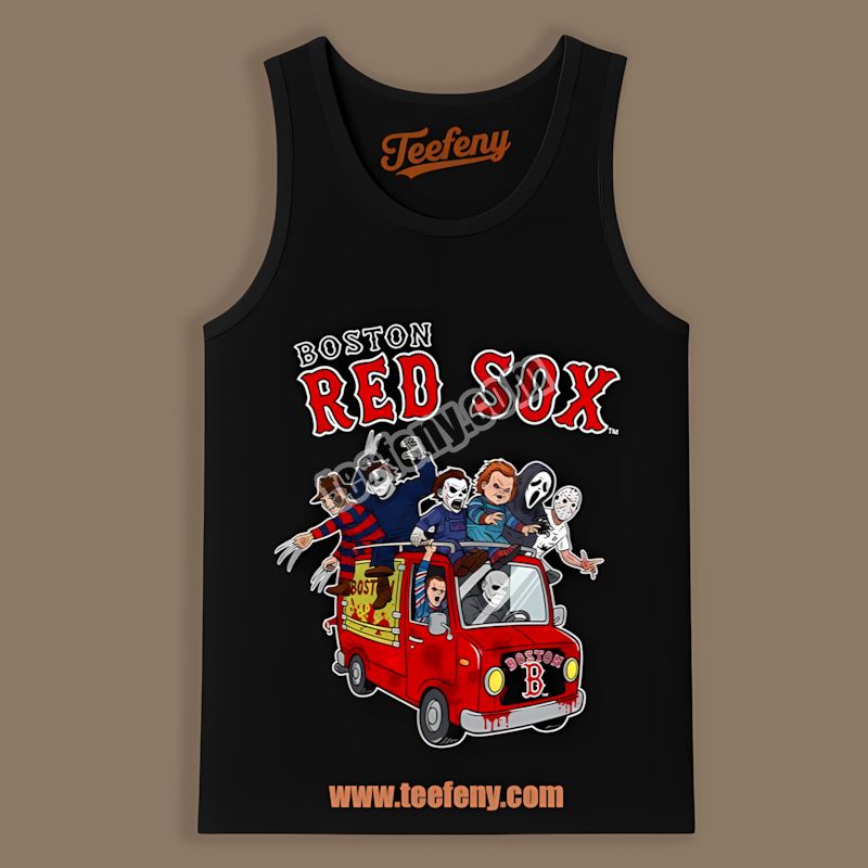 Horror Boston Red Sox Vs Halloween Characters On Bus Bleacher Tanktop Horror Boston Red Sox Vs Halloween Characters On Bus Bleacher Tanktop