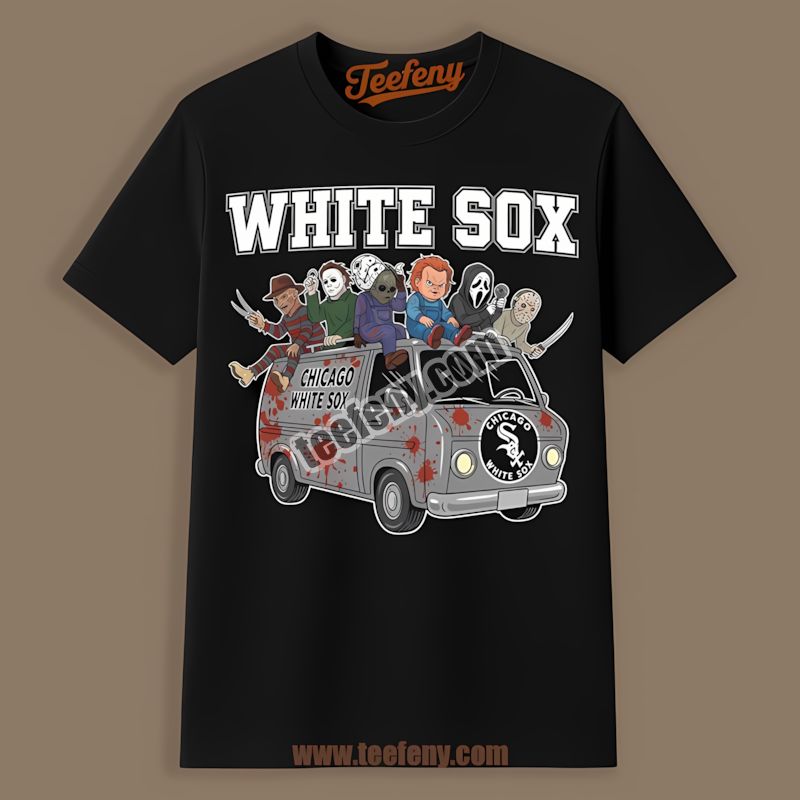 Horror Chicago White Sox Vs Halloween Characters On Bus All Day Shirt