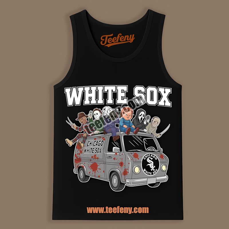 Horror Chicago White Sox Vs Halloween Characters On Bus All Day Tanktop Horror Chicago White Sox Vs Halloween Characters On Bus All Day Tanktop