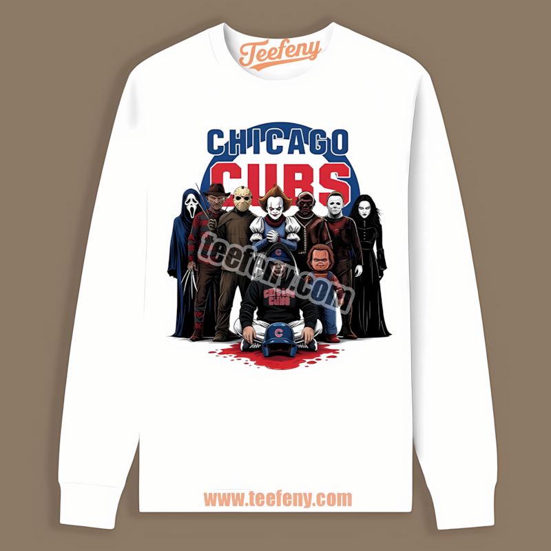Horror Movie Characters Chicago Cubs Halloween Long Sleeve Horror Movie Characters Chicago Cubs Halloween Long Sleeve