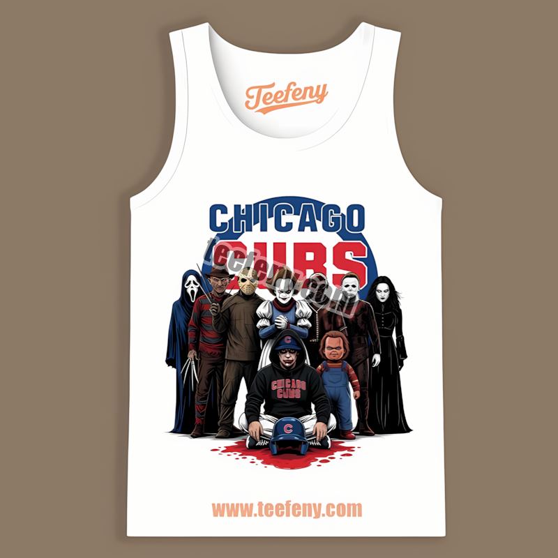Horror Movie Characters Chicago Cubs Halloween Tanktop Horror Movie Characters Chicago Cubs Halloween Tanktop
