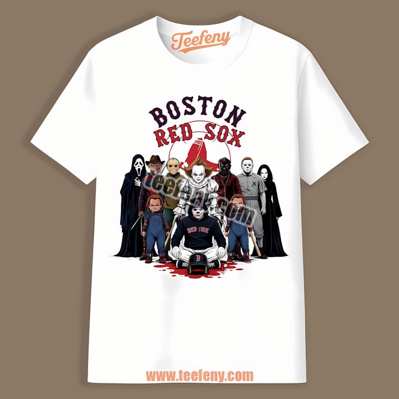 Horror Movie Characters Halloween Boston Red Sox Shirt