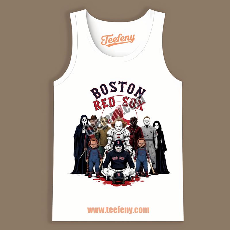 Horror Movie Characters Halloween Boston Red Sox Tanktop Horror Movie Characters Halloween Boston Red Sox Tanktop