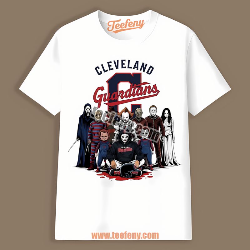 Horror Movie Characters Halloween Cleveland Guardians Graphic Tee