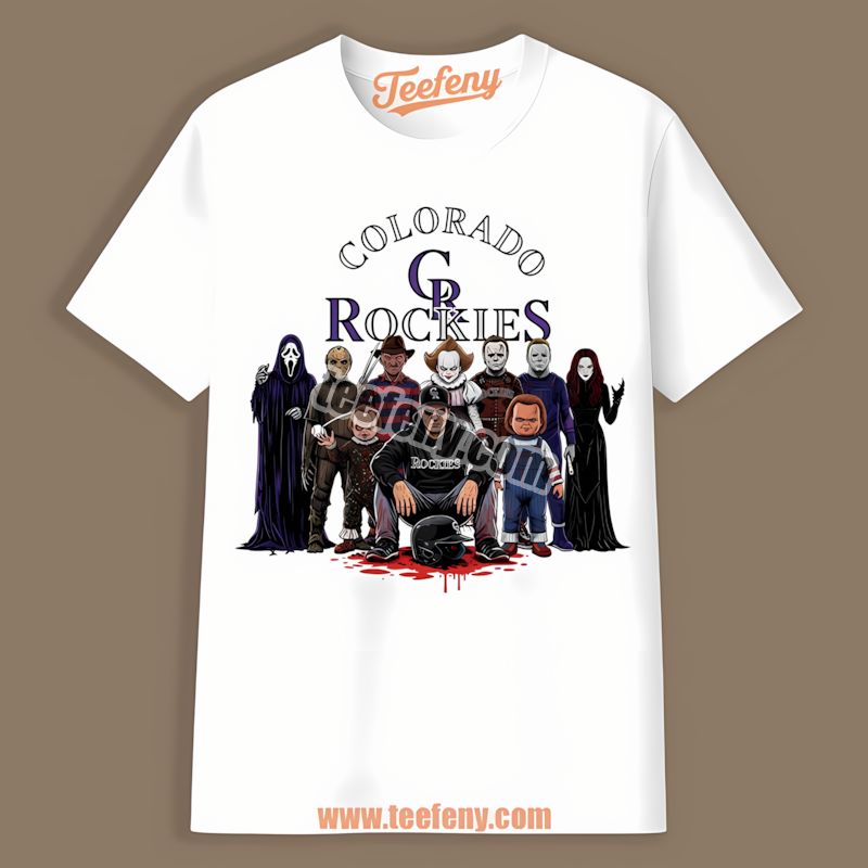 Horror Movie Characters In Colorado Rockies Halloween Shirt
