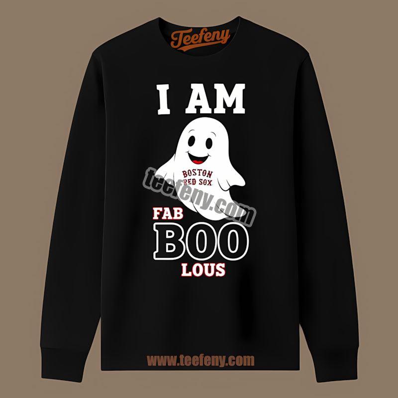 I Am Fab Boo Lous Boston Red Sox Ghost Home Run Long Sleeve I Am Fab Boo Lous Boston Red Sox Ghost Home Run Long Sleeve