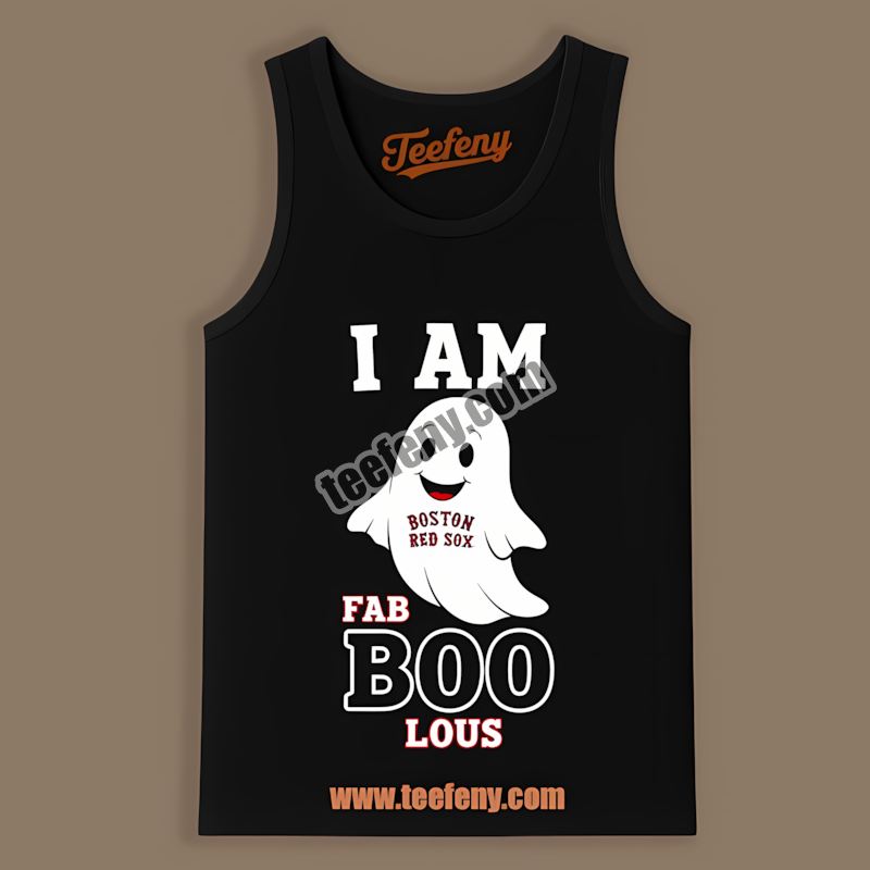 I Am Fab Boo Lous Boston Red Sox Ghost Home Run Tanktop I Am Fab Boo Lous Boston Red Sox Ghost Home Run Tanktop