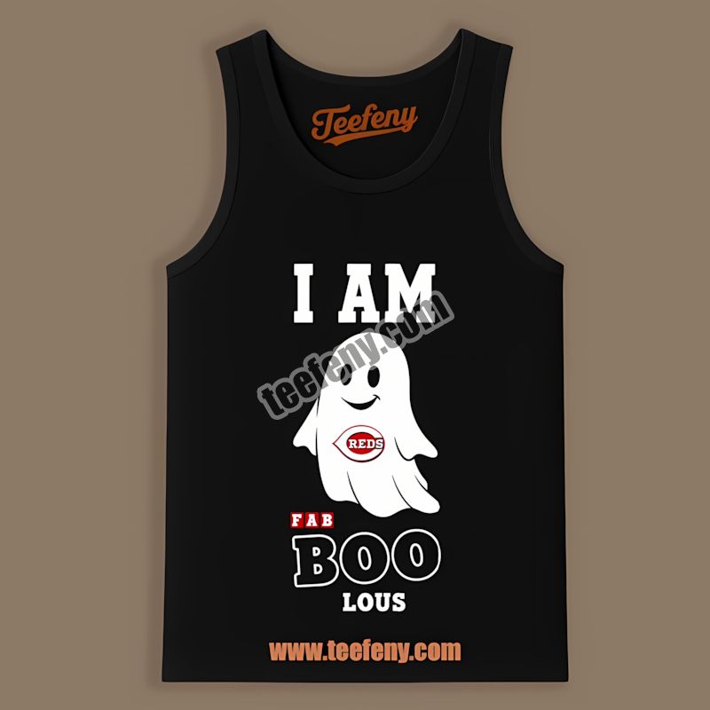 I Am Fab Boo Lous Cincinnati Reds Ghost Color Tanktop I Am Fab Boo Lous Cincinnati Reds Ghost Color Tanktop