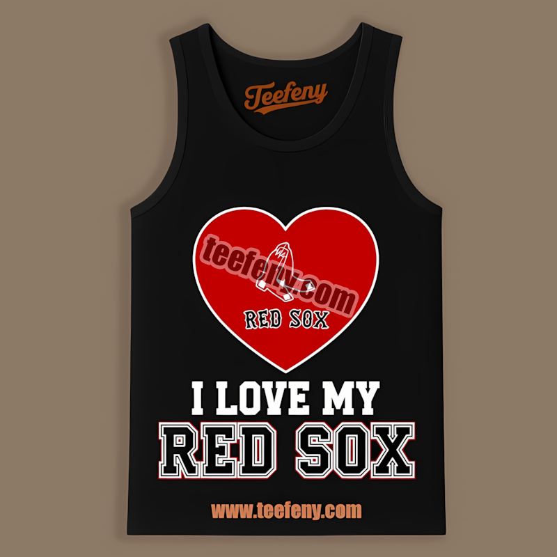 I Love My Braves Heart Boston Red Sox Tanktop I Love My Braves Heart Boston Red Sox Tanktop